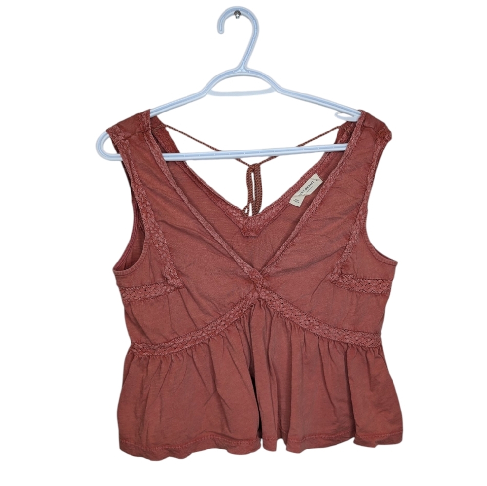 Lucky Brand Rust Sleeveless Peplum Top